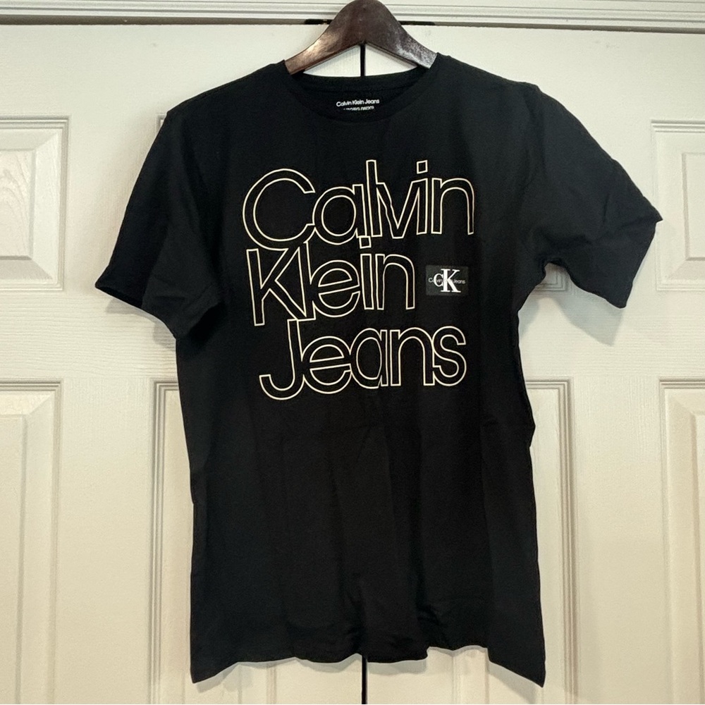 Calvin Klein Jeans Black Graphic T-Shirt Size XL (18/20)